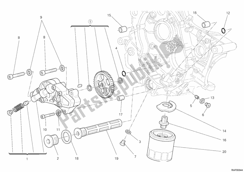 Alle onderdelen voor de Oliepomp - Filter van de Ducati Monster 795-Thai 2012